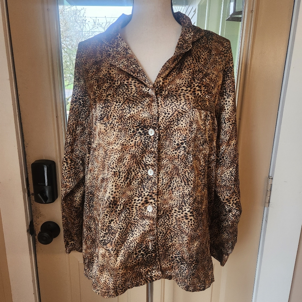 Vintage Animal Print Pajama Top | XL